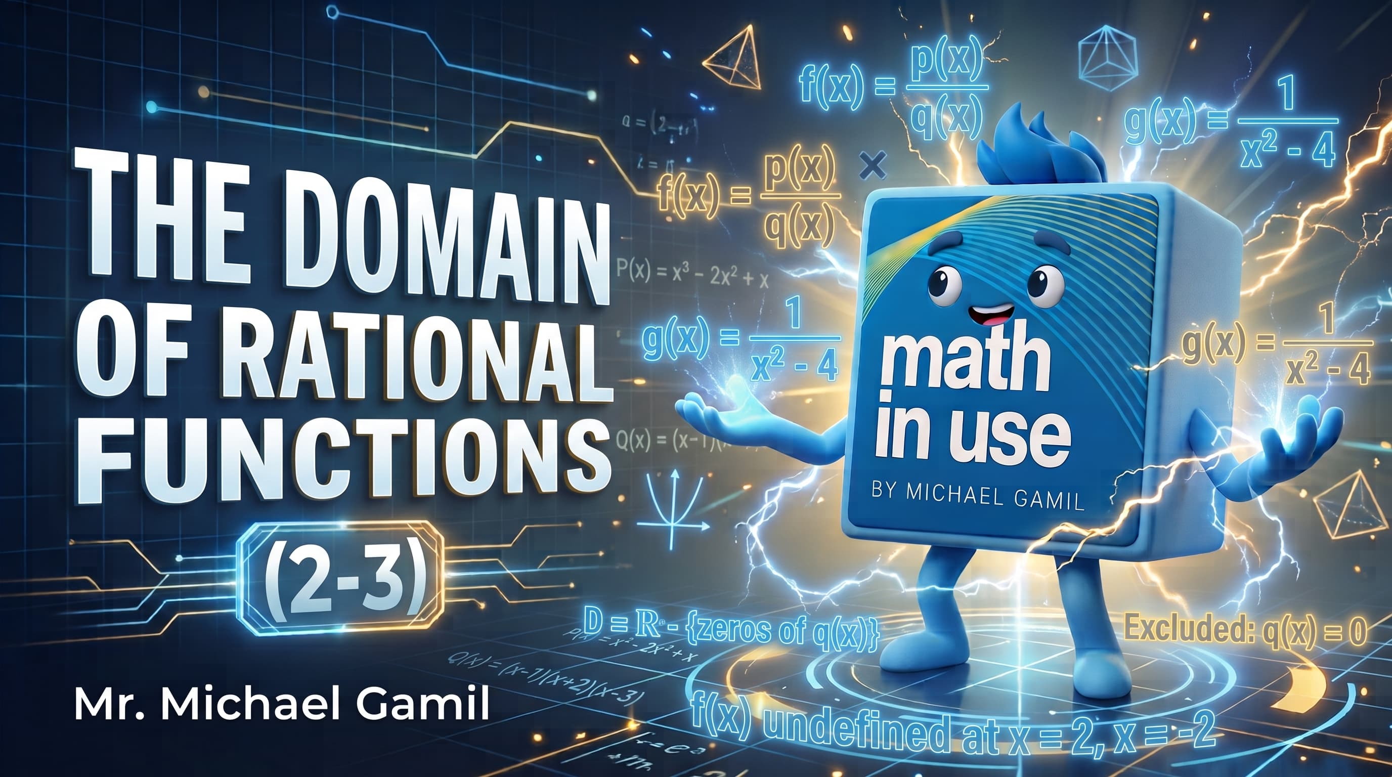 3P (2-3,4) The domain of rational functions